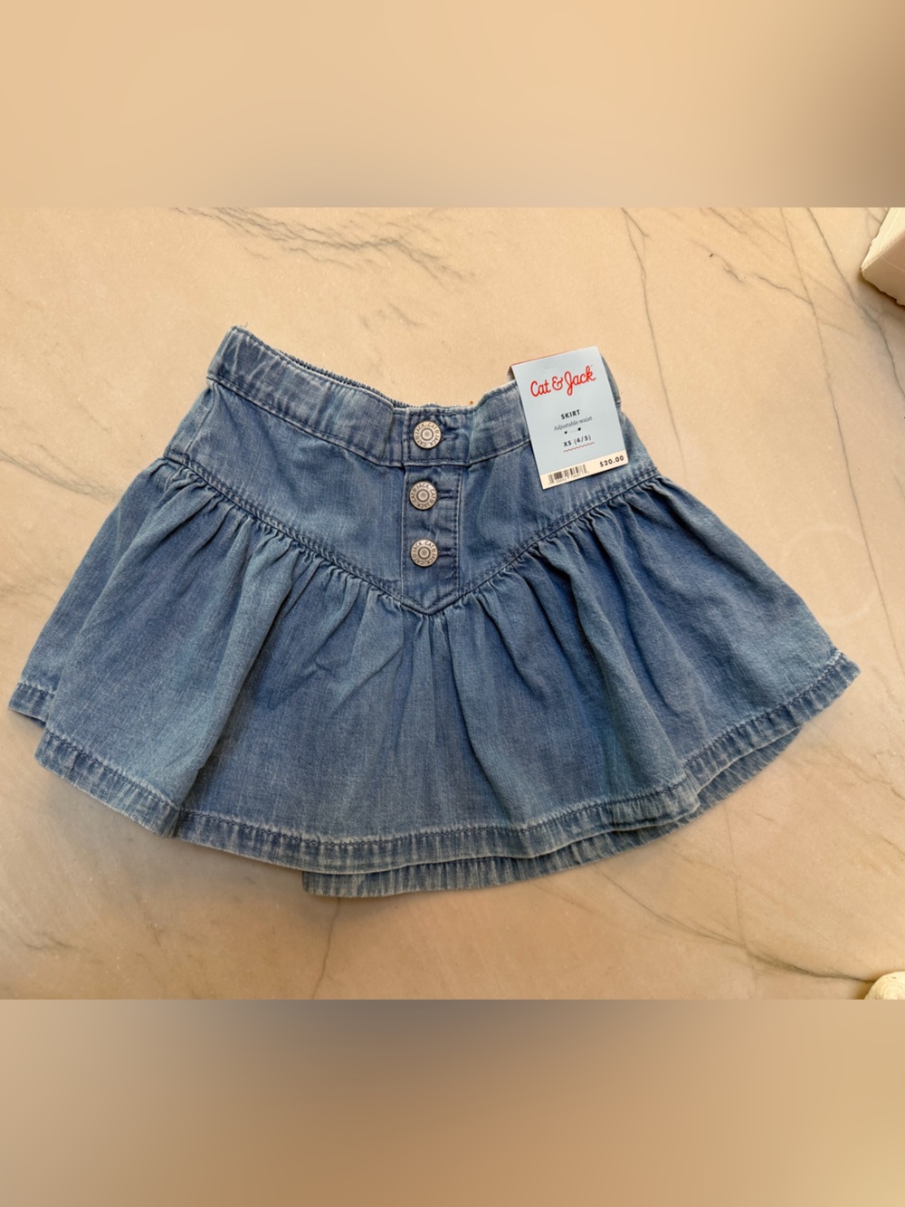 Cat & Jack Light Denim Button-Front Skirt